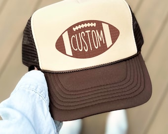 Casquette de camionneur de football personnalisée Chapeau de nom de football Chapeau de jour de match de football personnalisé Casquette de camionneur en mousse saison de football rétro Cadeaux de fan de football