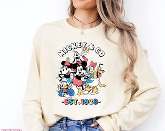 Disney Mickey and Co Comfort Colors® Shirt Retro Disney Mickey Mouse Est. 1928 Sweatshirt Matching Disney Trip Retro Mickey And Friends Tee
