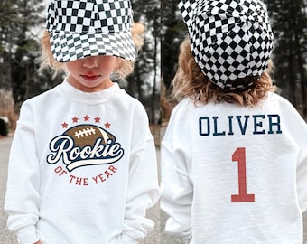 Custom Birthday Shirt FOOTBALL Birthday Rookie Of The Year Shirt Custom Name Football Sports First Birthday Party Outfit 1st Birthday Shirt