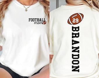 Maillot de football personnalisé Comfort Colors® pour maman, nom pour enfant, numéro de maillot de la saison de football, cadeau du maillot de football personnalisé avec prénom, sweat-shirt Cheer Mom