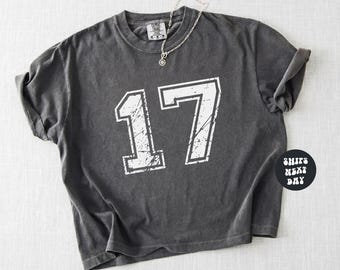 Custom Number Comfort Colors® Cropped Shirt Game Day Crop Top Custom Football Boxy Tee Personalized Team Tank Top Baseball Mom Y2K Baby Tee