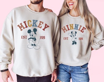 Chemise Minnie Mouse Mickey Mouse rétro Disney Mickey et ses amis Sweatshirts enfants, jeunes et tout-petits bébé sweat-shirt famille chemises Disney assorties