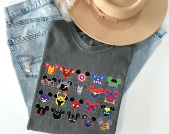Sweat-shirt super-héros Marvel Disney Chemise oreilles de souris Avengers pour garçons Sweat-shirts groupe Marvel Chemise Disney Trip Family assorties Comfort Colors®