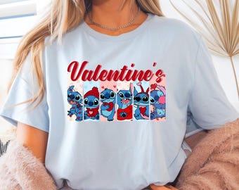 Stitch Valentine's Day Shirt Disney Valentine's Shirt Valentines Lilo and Stitch Shirt Kids Disney Shirt Stitch Shirt Stitch and Angel Shirt