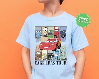 Kids Disney Cars Shirt Cars Eras Tour Shirt Lightning McQueen Shirt Matching Disney Comfort Colors® Tee Radiator Springs Rusteze Cars Shirt