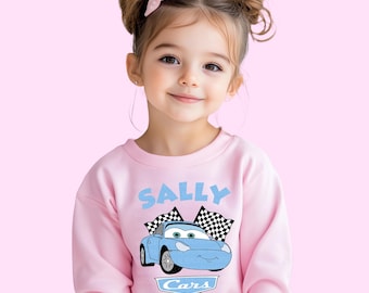 Camiseta de niña de Cars de Disney, camiseta de Sally de Cars de Disney, sudadera de Cars de Disneyland, camiseta de pareja de Sally de Rayo McQueen de Disney, sudadera de viaje de Disney