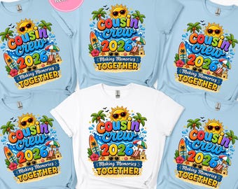 Chemise d'été Cousin Crew Chemise cousins assorti Chemise famille été 2026 Chemise enfant T-shirt familial assorti Chemises de vacances d'été Chemise pour tout-petits