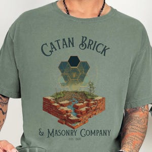Comfort Colors Settlers of Catan Brick Masonry Illustration T-shirt | Board Game Map Art