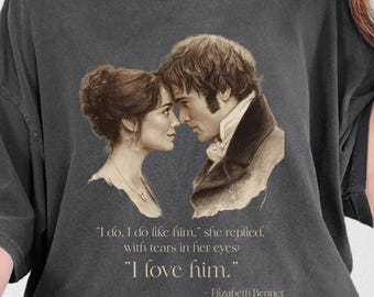 Comfort Colors Mr. Darcy och Elizabeth Bennet T-shirt | Stolthet och fördom T-shirt