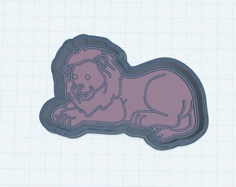 Cortador de galletas con forma de león (archivo STL) / Herramienta de repostería con forma de animal de safari imprimible en 3D / Descarga digital