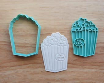 File STL per tagliabiscotti popcorn, stampa 3D / Download digitale sicuro per alimenti, serata al cinema / Snack per feste, dolcetti, cinema, compleanno
