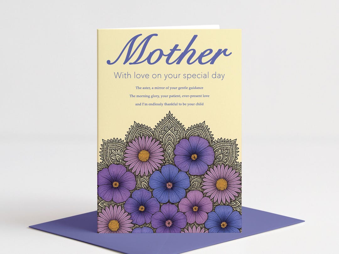 September Moms Mom September Birth Flower Printable Greeting Card – Aster Morning ...