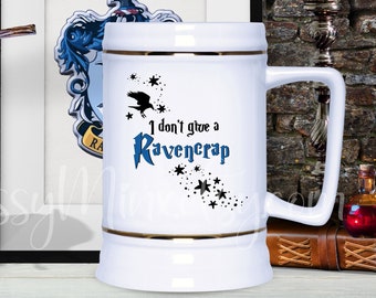 I Don't Give A Ravencrap Butterbeer Stein, Large Ravencrap Mug, 22oz Beer Stein, Bookworm Gift Idea, Magical HP Gift, World Of Wizarding