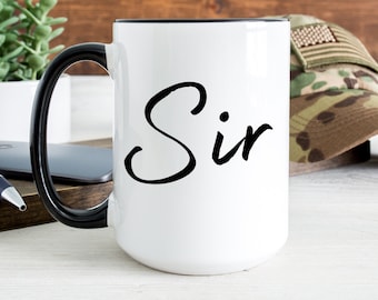 Dominant Git Idea, Sir Gift Mug, Dominant Coffee Cup,  Premium Quality Ceramic Two Tone Coffee Mug, Great Gift For Alpha Male