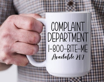 Work From Home Mug, Complaint Department Coffee Mug, Co-Worker Gift, Funny Office Mug, Zoom Call Coffee Mug, Sarcastic Coffee Cup