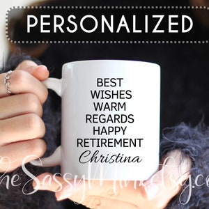 Personalized Retirement Gift For Coworker or Boss, Funny Office Humor Mug For Goodbye Gift Retiring Employee, Finally Retired Gift Idea image 1