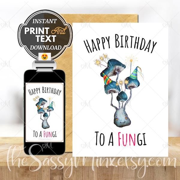 Mycologist Birthday Card, Fungi Birthday Card, Printable Birthday Card, Mushroom Lover Birthday Card, Card For Him, Dad Joke Birthday Card