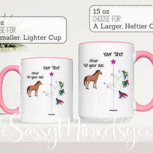 50th Birthday Gift Mug For Women, Personalized Other 50 Year Olds You, Funny Custom Gift For Your Best Friend, Mother, Daughter, Neice, Aunt Pink Accent