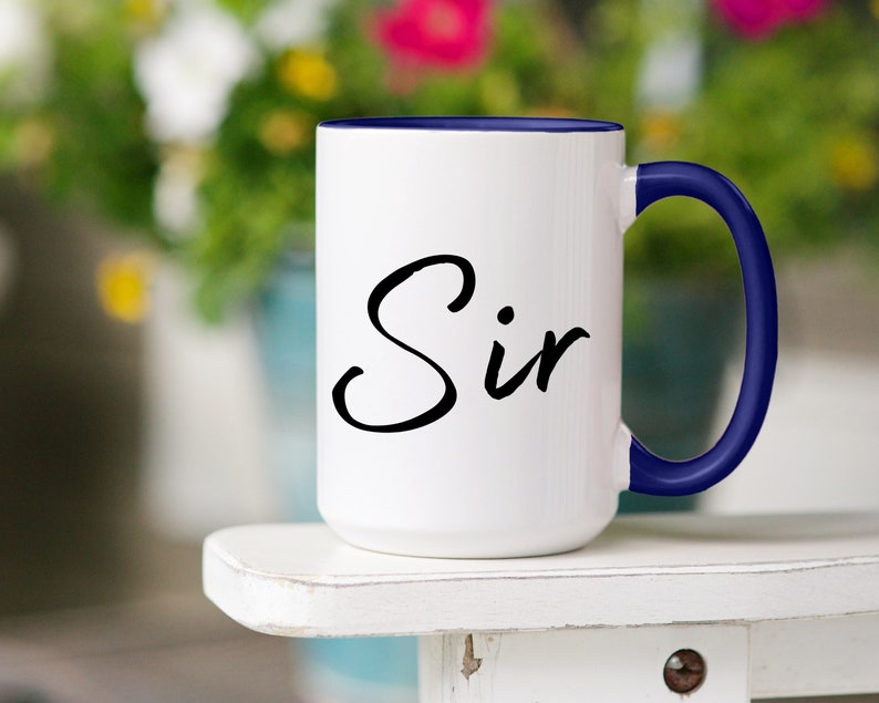 Dominant Git Idea, Sir Gift Mug, Dominant Coffee Cup, Premium Quality Ceramic Two Tone Coffee Mug, Great Gift For Alpha Male Blue