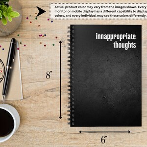 Funny Notebook and Journal, Funny Notepad, Inappropriate Thoughts, Inappropriate Gifts, Dark Humor, Personal Journal, Lined Notebook image 7