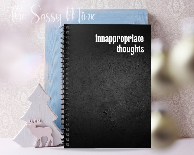 Funny Notebook and Journal, Funny Notepad, Inappropriate Thoughts, Inappropriate Gifts, Dark Humor, Personal Journal, Lined Notebook image 1