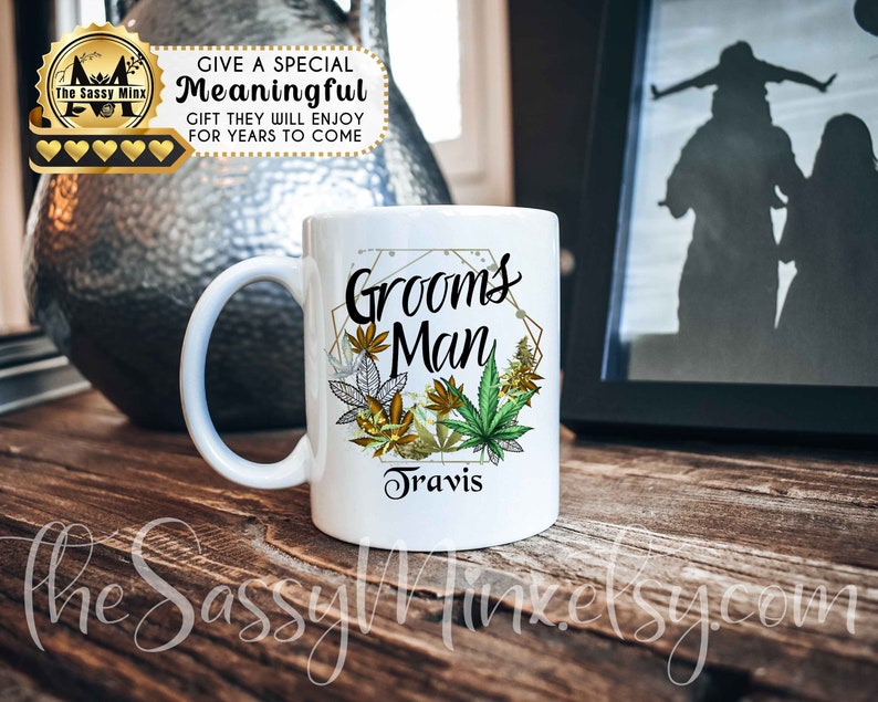 Personalized Marijuana Wedding Party Gift Cannabis Lover, Weed Wedding Themed Gift For Your Bridesmaids, Maid of Honor, Best Man & Groomsman image 5