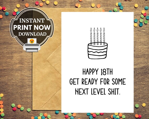 18th Birthday Card Printable Birthday Card Funny Brother - Etsy