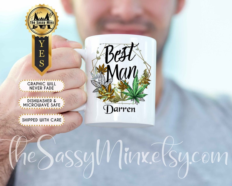 Personalized Marijuana Wedding Party Gift Cannabis Lover, Weed Wedding Themed Gift For Your Bridesmaids, Maid of Honor, Best Man & Groomsman image 4