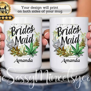 Personalized Marijuana Wedding Party Gift Cannabis Lover, Weed Wedding Themed Gift For Your Bridesmaids, Maid of Honor, Best Man & Groomsman image 3