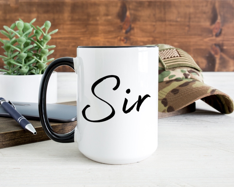 Dominant Git Idea, Sir Gift Mug, Dominant Coffee Cup, Premium Quality Ceramic Two Tone Coffee Mug, Great Gift For Alpha Male Black