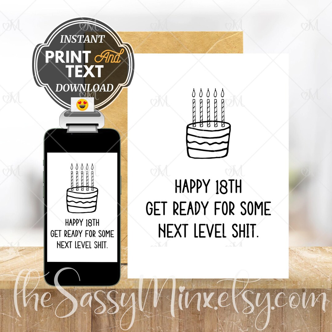 18th Birthday Card, Printable Birthday Card, Funny Brother Card, Funny ...
