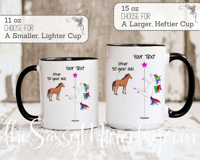 50th Birthday Gift Mug For Women, Personalized Other 50 Year Olds You, Funny Custom Gift For Your Best Friend, Mother, Daughter, Neice, Aunt Black Accent