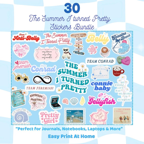 The Summer I turned Pretty Stickers Bundle| Cousins Beach png |team conrad-team jeremiah | TSIP PNG | team Conrad svg | Instant Download