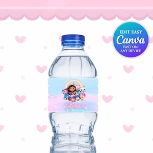 Gabby Doll House Birthday Water Bottle Dollhouse Birthday Party Gabby Doll House Chip Bag Water Label Gabbi dollhouse Gabby's 5th birthday