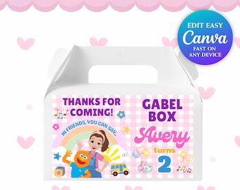 Editable Ms Rachel Gable Box Ms Rachel Party Favor |Preschool Learning Party Decorations  Ms Rachel Elmo | Ms rachel party , Snack Box