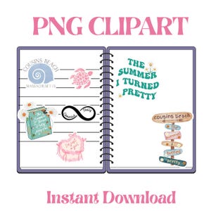 Display a printed A4 sheet of sticker paper filled with multiple designs from the bundle—summer quotes, seashells, flowers, and sunglasses. Add scissors and washi tape in the frame to emphasize the DIY feel. Overlay text that says: “Print at Home or Use Digitally – Your Choice!”