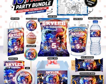 Shadow x Sonic Birthday Bundle Hedgehog Party Boy 5th Birthday Party Favor Caprisun Sonic Chipbag Sonic Theme Party Digital Kids Party SH2