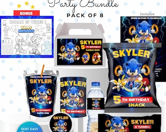 Limitiertes Shadow x Sonic Geburtstags-Bundle Igel Party Boy 5 Geburtstag Gastgeschenk Caprisun Sonic Chipbag Sonic Theme Party Digital Kids Party