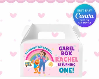 Scatola modificabile per la signorina Rachel Gable, bomboniera per la signorina Rachel / decorazioni per feste di apprendimento prescolare, Elmo per la signorina Rachel / festa della signorina Rachel, scatola per snack