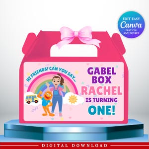 Editable Ms Rachel Gable Box Ms Rachel Party Favor |Preschool Learning Party Decorations  Ms Rachel Elmo | Ms rachel party , Snack Box