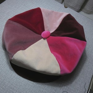 shades of pink newsboy hat bakers boy hat pimp hat in luxury cotton velvet  - UK seller