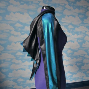 dinosaur shrug oversized hood with irridescent stegosaurus spikes OOAK