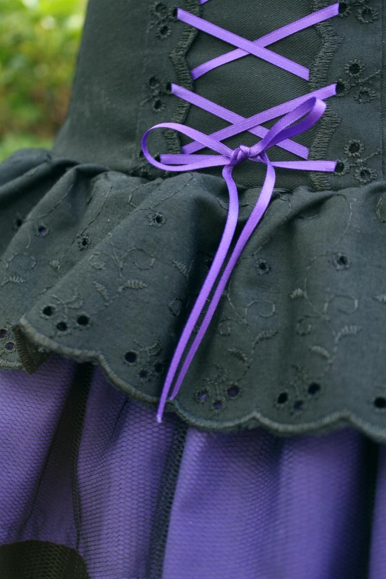SALE Halloween skirt black and purple rara skirt witch goth 80s skirt last one