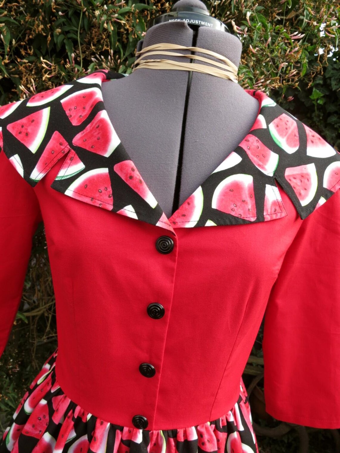 Red Watermelon Printed Vintage 1950s Dress