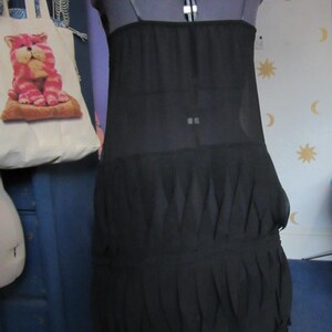 Robe nuisette en mousseline de soie noire style années 20, robe transparente, chemise de nuit noire, vendeur britannique
