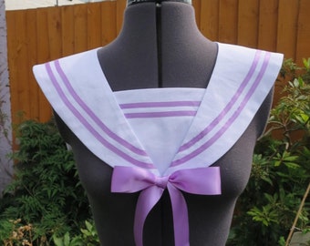 sailor collar with double stripe. removeable modesty panel. can be made in any colour combination UK seller