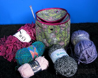 XL yarnbowl bag goth knitting bag for crochet WIP bag UK seller