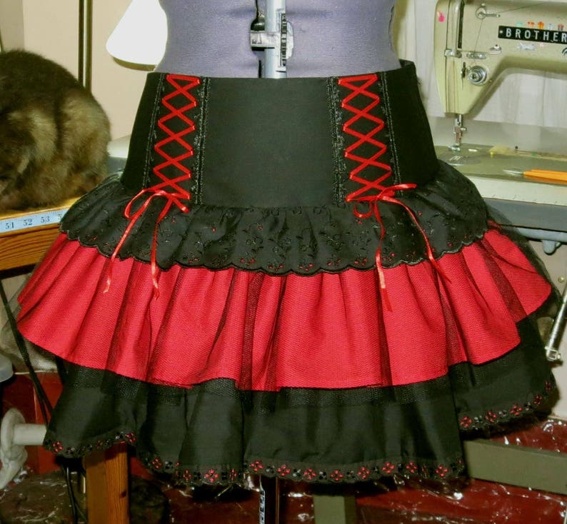SALE Halloween skirt black and purple rara skirt witch goth 80s skirt last one