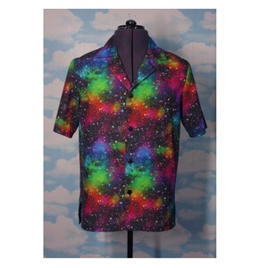 Regenbogen Galaxie Haiwaiihemd Kurzarmhemd OOAK UK Verkäufer