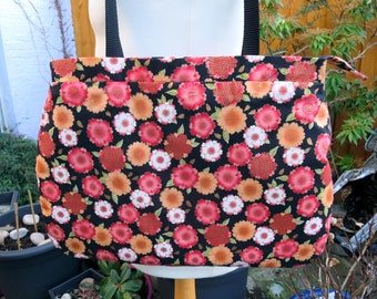 SALE flower print with gold detail floral shoulder bag, floral purse UK seller